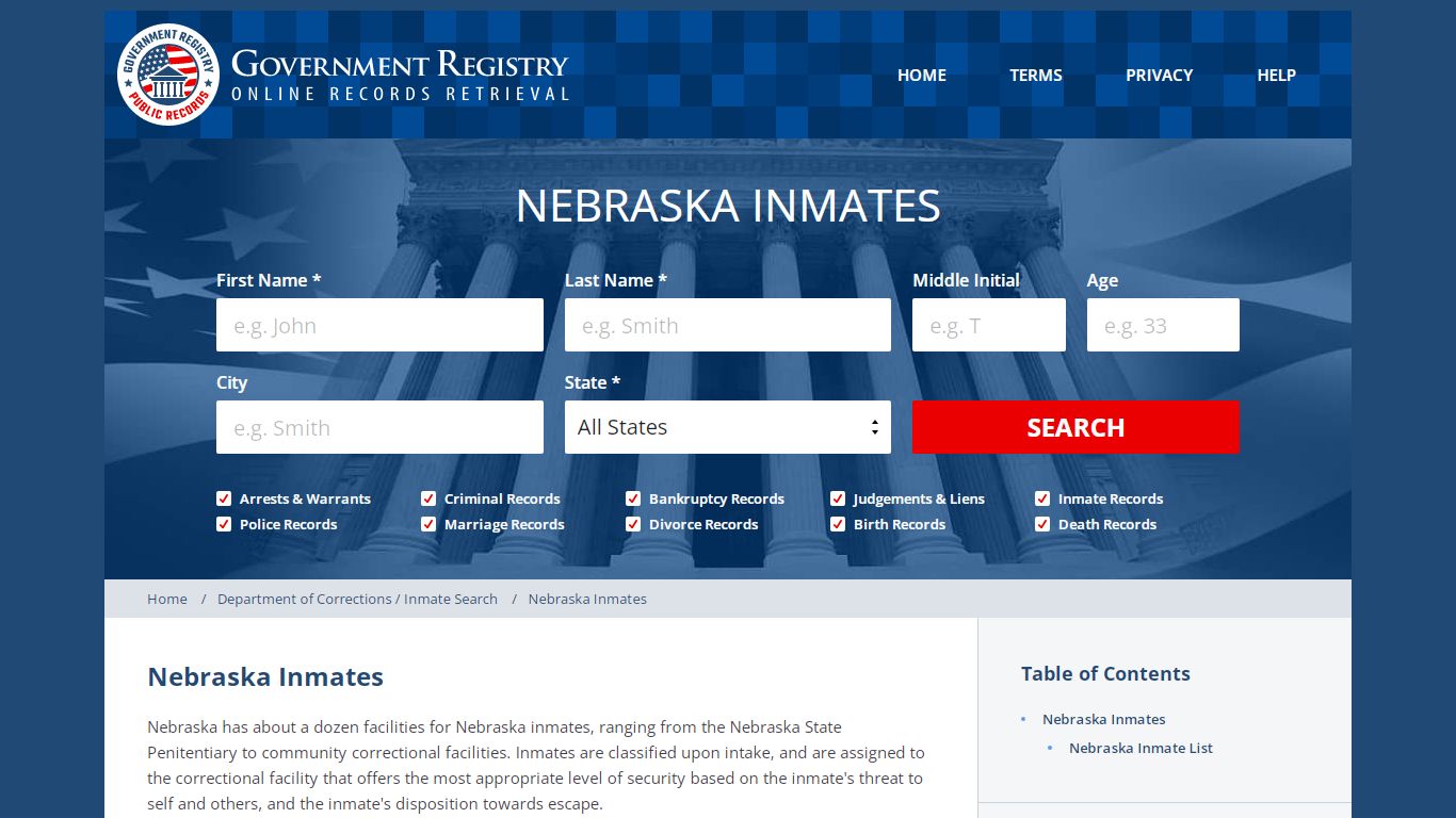 Nebraska Inmates | Nebraska State Prison Inmates ...